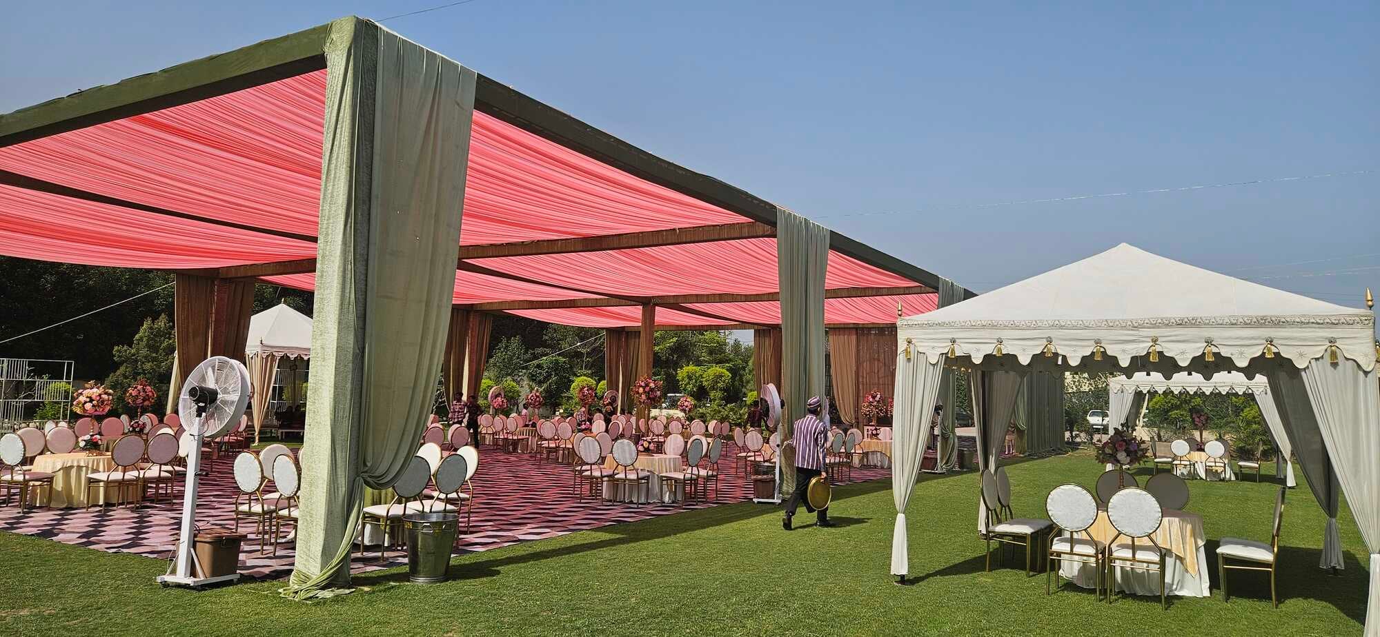 The golden crown resort derabassi zirakpur lawn sitting arrangement